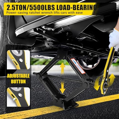 Car Jack Kit, Scissor Jack for Car 2.5 Ton Portable Cars Jack - Image 4