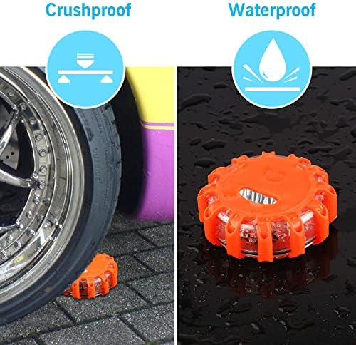 AK LED Road Flares Safety Flashing Warning Light Roadside Emergency Disc Beacon - Image 5