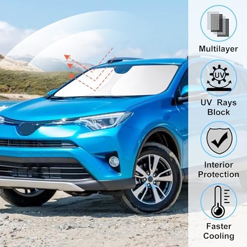 Windshield Sun Shade Sunshade for 2013-2017 2018 Toyota RAV4 - Image 2