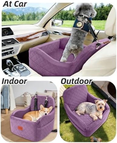 Lealchum Dog Booster Car Seat for Small/Medium Dogs, Puppy Portable Car Bed - Image 6