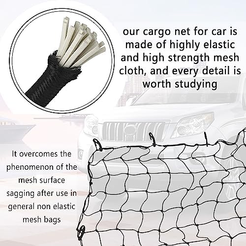 Car Cargo Net - 47 x 31.5 Large Capacity Elastic Truck Bed Cargo Net Roof Rack - Image 6