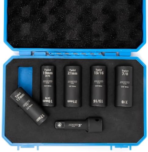 NEIKO 02340A Twist Socket Set, SAE & Metric, 1/2 Inch Dr. Impact Flip, 6 Point by NeikoTools