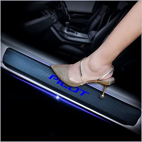4Pcs Car Door Sill Protector for Honda Pilot, Carbon Fiber Anti-Scratch Guard by Unknown