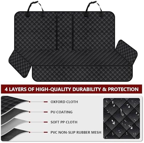 Dog Car Seat Cover for Back Seat, Waterproof Back Seat Cover for Dogs, - Image 5