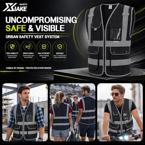 XIAKE Reflective Safety Vest for Men & Women High Visibility Class 2 Vest - Image 6