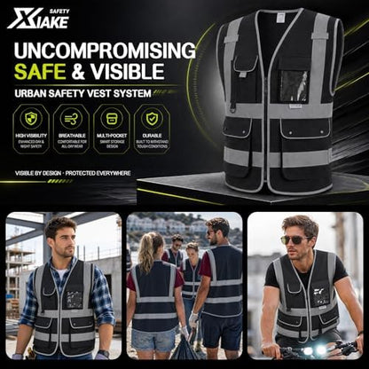 XIAKE Reflective Safety Vest for Men & Women High Visibility Class 2 Vest - Image 6