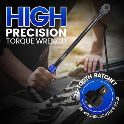 1/2-Inch Drive Click Torque Wrench, 30-300 ft-lb, ±3% Accuracy 72-Tooth - Image 3