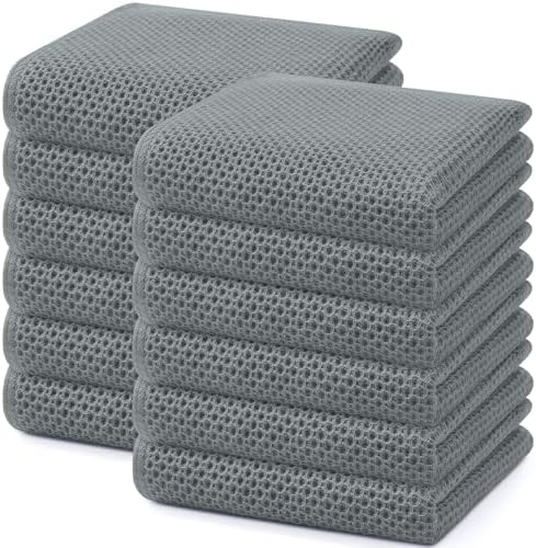 Homaxy 100% Cotton Waffle Weave Kitchen Dish Towels 12-Pack by Homaxy