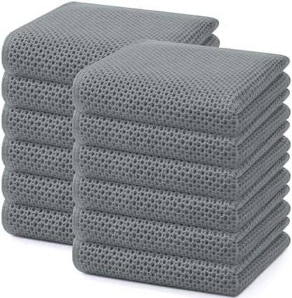 Homaxy 100% Cotton Waffle Weave Kitchen Dish Towels 12-Pack by Homaxy