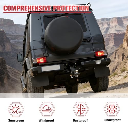 Car Spare Tire Cover, 15 Inch Leather Waterproof Dust-Proof Vehicle Spare Wheel - Image 4