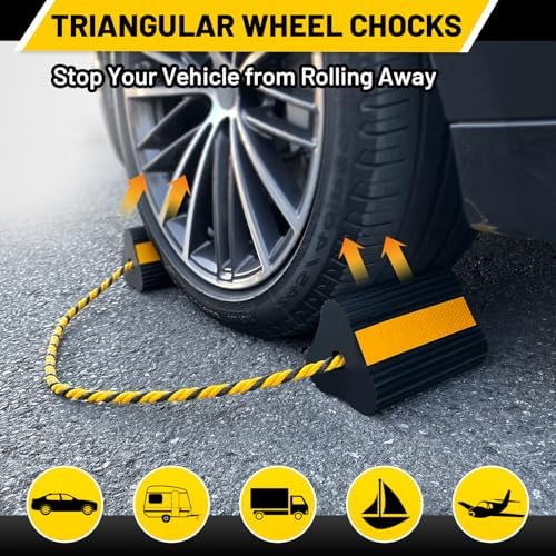 ROBLOCK Wheel Chocks for RV Trailer Camper Truck Car Aircraft, Versatile Heavy - Image 5