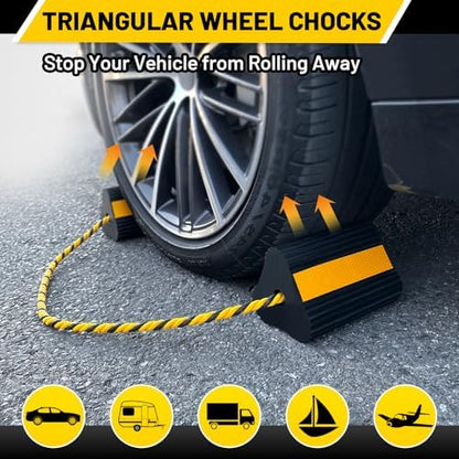ROBLOCK Wheel Chocks for RV Trailer Camper Truck Car Aircraft, Versatile Heavy - Image 5