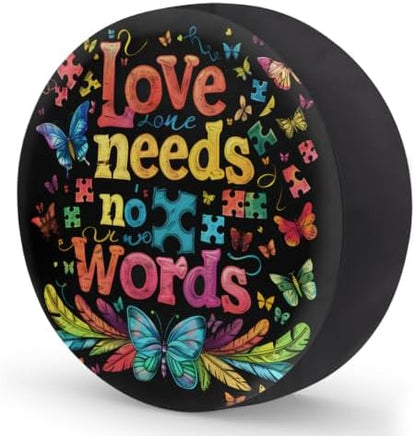 Autism Word Color Spare Tire Cover Dust-Proof Wheel Protector - Image 2