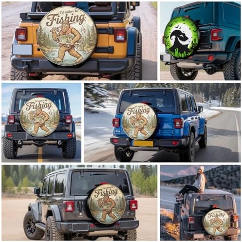 GENANY Forest Fishing Art Thick PVC Leather Spare Tire Cover Size 16 - Image 7