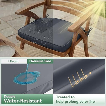 Outdoor Chair Cushions Set of 4: Waterproof & Fade Resistant Patio Furniture - Image 3