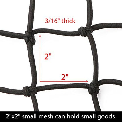 CZC AUTO 22"x38" Black Latex Bungee Cargo Net Strech to 44"x76" - Image 3