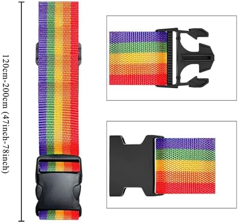 2 Pack Suitcase Belts, Adjustable Luggage Straps, Bright Colors Travel Packing - Image 3