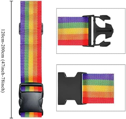 2 Pack Suitcase Belts, Adjustable Luggage Straps, Bright Colors Travel Packing - Image 3