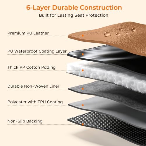 URPOWER Dog Car Seat Cover for Back Seat, Waterproof PU Leather - Image 5