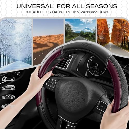 Skechers Air-Cooled Steering Wheel Cover, Leather Car Steering Wheel Cover - Image 7