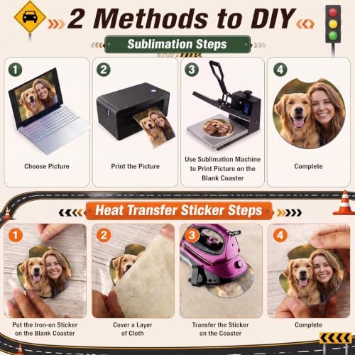 Tioncy 200 Pcs Sublimation Car Coaster Blank Set Packaging - Image 6