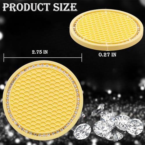 4PCS Bling Cup Holder Coaster, 2.75 Inch Auto Car Cup Holder Insert Coasters - Image 2