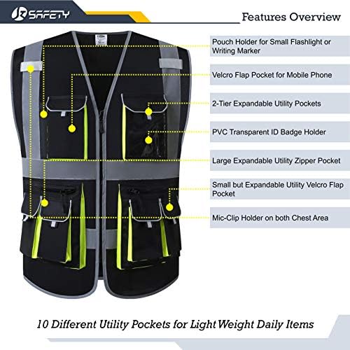 JKSafety Hi Vis Safety Vest for Men Women - Image 3