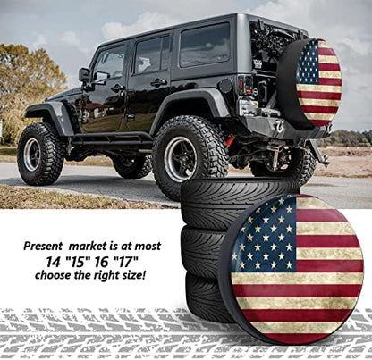 Retro American Flag Spare Tire Cover Fit - Image 6
