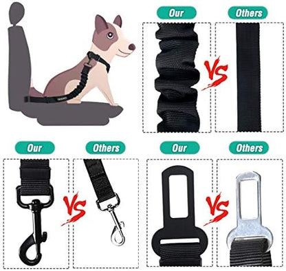 COOYOO Dog Seat Belt, Durability Retractable Dog Car Harness Adjustable Dog - Image 3