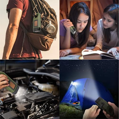 Hand Crank Solar LED Emergency Flashlight, No Battery Required - Image 6