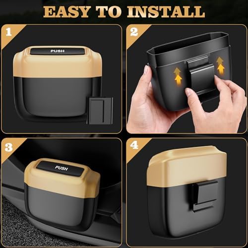 2 Pack Car Trash Can with Lid, Built-in Storage Garbage Bag - Image 6