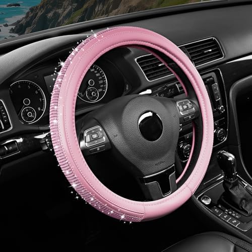 Road Comforts Bling Steering Wheel Cover – Pink Diamond Design, Universal Fit by RoadComforts