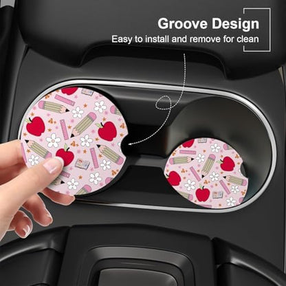 Ceramic Car Coasters – Absorbent Car Cup Holder Coaster Set - Image 2