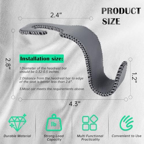 Car Seat Headrest Hook 55lb Heavy Duty Metal Hanger - Image 6