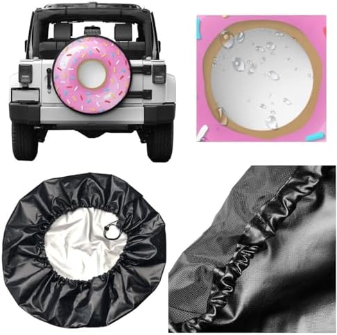 Funny Pink Donut Spare Tire Cover Doughnut Tire Wheel Covers Weatherproof - Image 5
