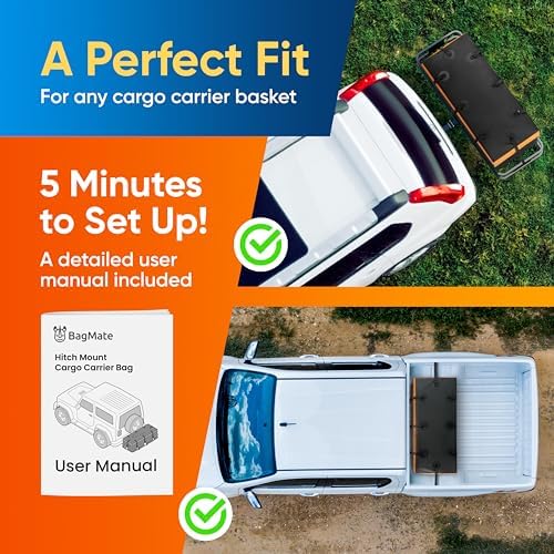 20ft³ Waterproof Hitch Cargo Carrier Bag, Durable PVC Tarpaulin Hitch Mount - Image 5