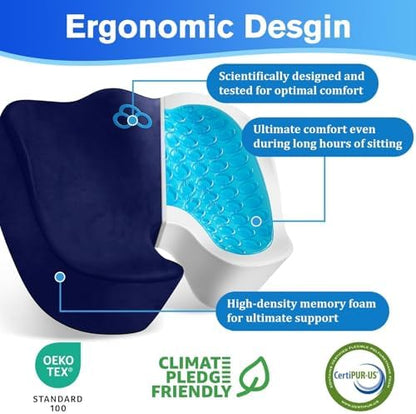 CushyOasis Seat Cushion, Office Chair Cushions, 5.28 in Thick - Image 2