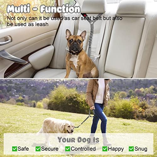 BWOGUE 2 Pack Dog Seat Belt for Car, Adjustable Nylon Headrest Restraint - Image 5