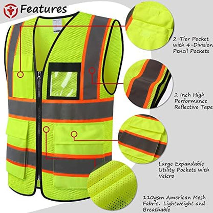 Reflective Safety Vest for Men Women Construction Vest ANSI Standard AP1 - Image 3