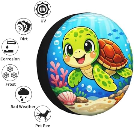 Sea Turtle Spare Tire Cover Weatherproof Wheel Protectors Universal Wheel Covers - Image 5