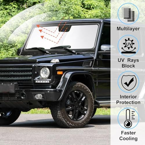 Windshield Sun Shade for 1990-2018 Mercedes Benz G550/G55/G63/G65 - Image 2