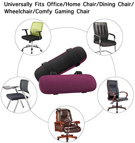 MOSISO Chair Armrest Pads, Home/Office Chair Arm Rest Covers, Wine Red - Image 5