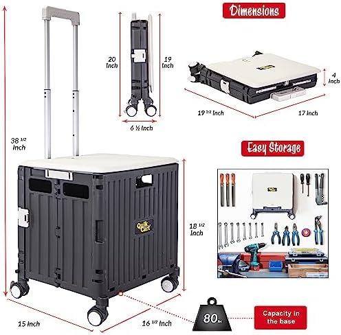 dbest Products Quik Cart Swing Lid Four Swivel Wheeled Rolling Crate Teacher - Image 5
