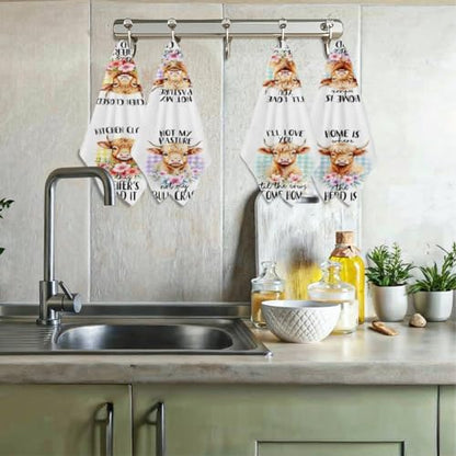 Lovdazzles 4 Pcs Funny Cow Kitchen Towels Decorative Tea Towel - Image 6