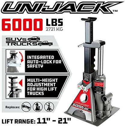 Powerbuilt 3 Ton, Bottle Jack and Jack Stands in One, 6000 Pound Capacity - Image 2