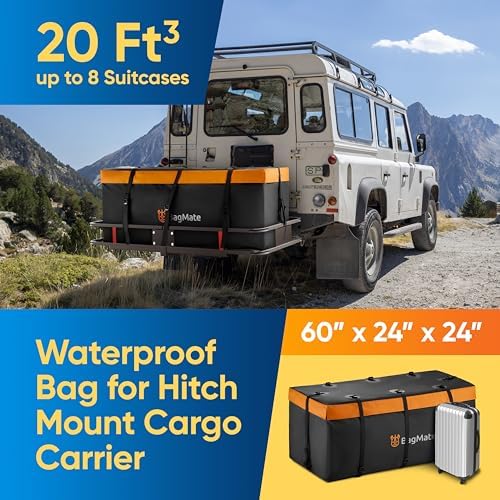 20ft³ Waterproof Hitch Cargo Carrier Bag, Durable PVC Tarpaulin Hitch Mount - Image 2