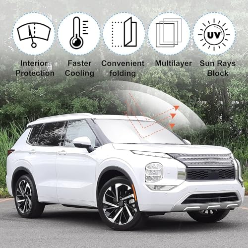 Windshield Sun Shade for 2022-2026 Mitsubishi Outlander - Image 2