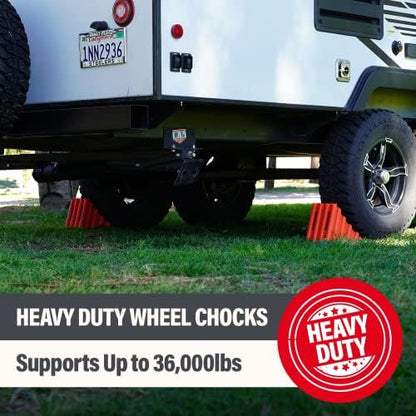 SECURITYMAN Wheel Chocks | Trailer Chocks | Tire Chocks Durable, Solid Wheel - Image 2