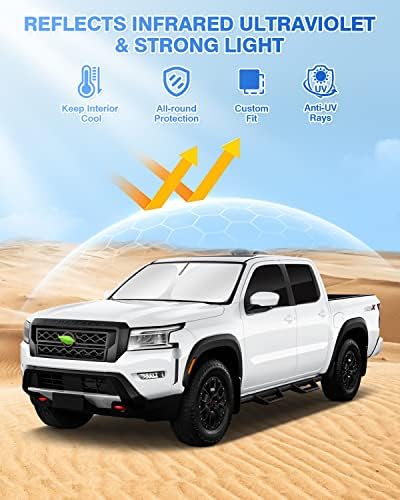 Canvcle Windshield Sun Shade for 2022-2025 2026 Nissan Frontier Accessories - Image 2
