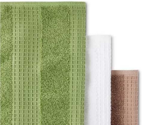 Amazon Basics Organic Cotton Waffle Kitchen Dish Cloths, Ultra Absorbent - Image 4